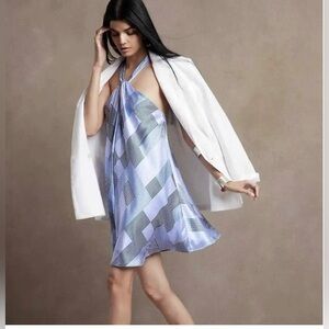 Banana Republic sz M Halter 100% SILK DRESS gently used